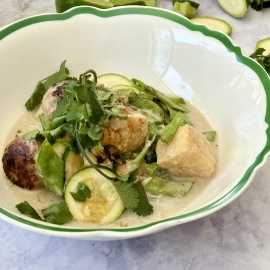 Thai Lemongrass Meatballs in Green Curry