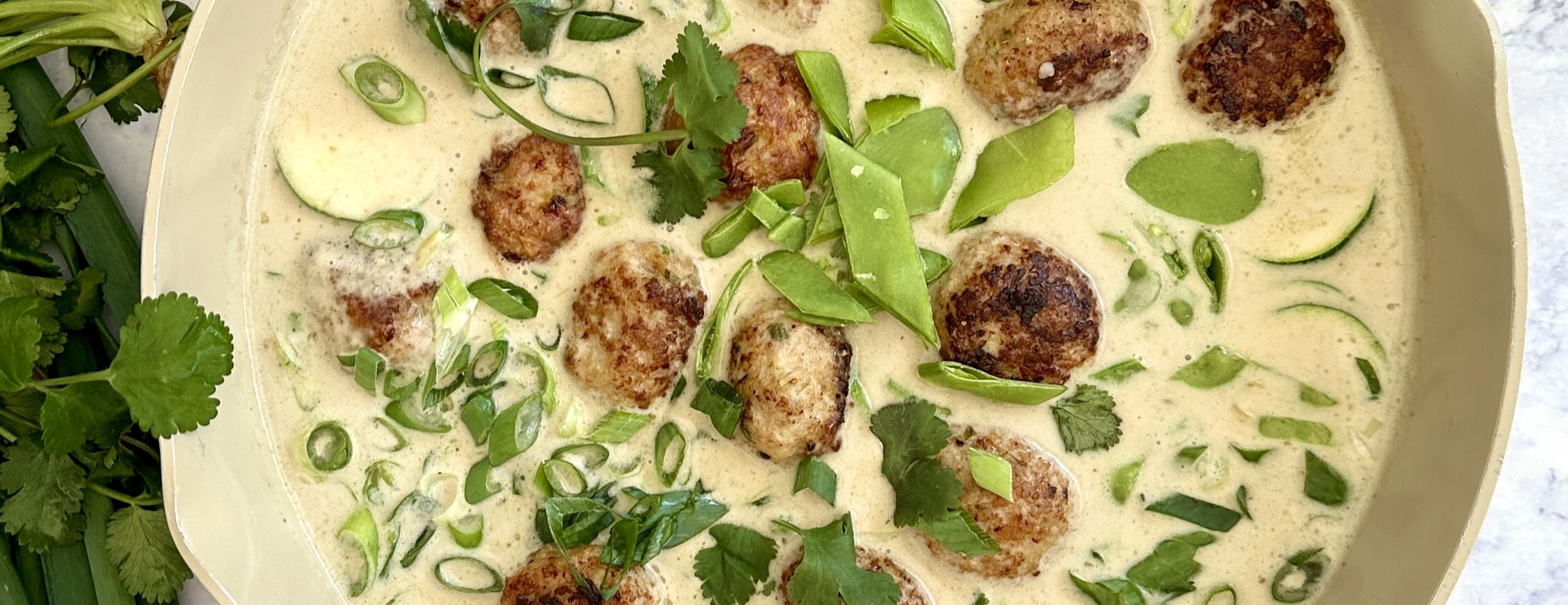 Thai Lemongrass Meatballs in Green Curry