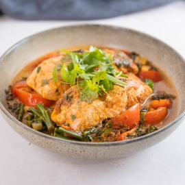 Steamed Red Curry Salmon