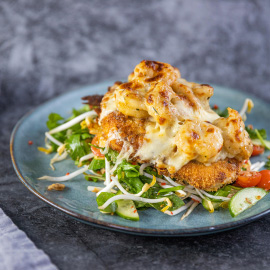 Green Curry Chicken and Prawn Parma