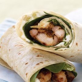 Satay Chicken & Tzatziki Roti Wraps