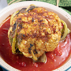 Whole Baked Curried Cauliflower