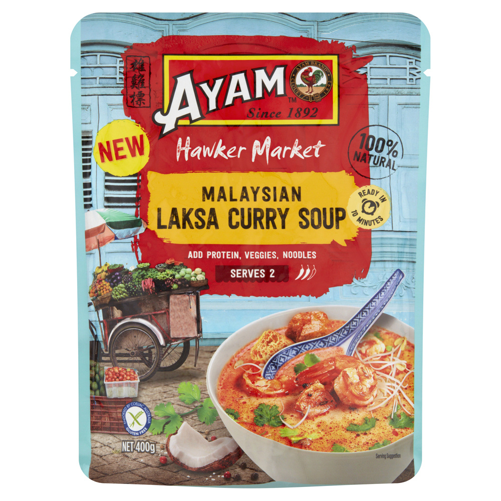 Hawker Market Malaysian Laksa Curry Soup 400g x 8