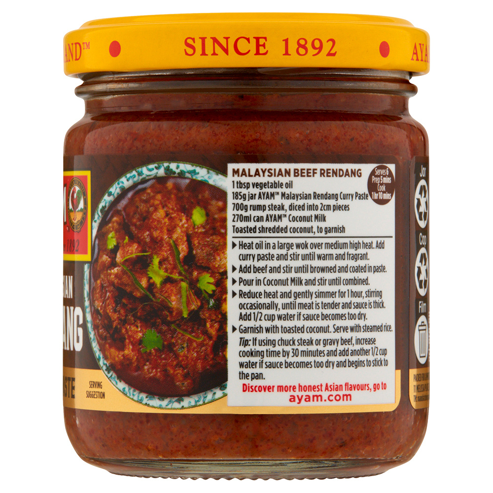 Malaysian Rendang Curry Paste 185g x 6